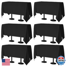 Winwingo 60x84 Table Cloth - 6 Pack Rectangular Black Washable Stain and... - $51.34