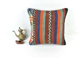 Kilim Pillow Cover 16x16 Home Decorative Vintage Handmade Cushion Cover A1944 - £11.83 GBP