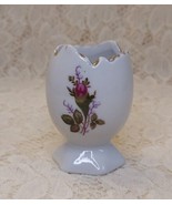 Vintage Egg Shaped Vase Small with Rose Design Decoration FREE SHIPPING - £9.53 GBP