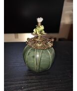 Connie Sicotte Frog on Lily Pad Fragrance Oil Lamp Burner Collectible Brass - $753.59 MXN