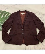 Hugo Boss Womens Blazer Jacket Size 10 Dark Purple Wool Blend One Button - $58.20 CAD