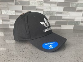 Adidas Originals Precurved Structured Hat /Cap Snapback Trefoil Black Adjustable - £17.69 GBP