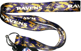 BALTIMORE RAVENS CAMO PRINT LANYARD KEYCHAIN KEY RING W/CLIP NFL LICENSE... - $6.49