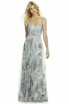 After Six Tulle Column Gown Sz 0 Platinum Romance - £70.38 GBP