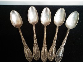 Antique Oxford Silver Plate Co “Narcissus” Pattern Teaspoons (5) - £23.59 GBP