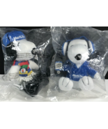 Snoopy MetLife Headphones &amp; Winter Olympics Lot of 2 Peanuts 6&quot; Plush Do... - £13.93 GBP