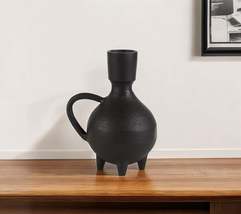7&quot; Black Ceramic Round Jug Vase - $791.45 MXN