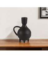 7&quot; Black Ceramic Round Jug Vase - $791.45 MXN