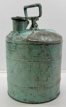*H2) Vintage Justrite Mfg. Co. Aqua Metal Safety 5 Gallon Gasoline Can - $29.69