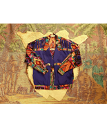 Vtg 1980s NINO WONG 1940s Style Purple ANKARA Print Ricky HOLLYWOOD Jack... - $92.62 CAD