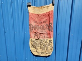 Vintage Douglas Burlap Sack Corn Gluten Meal Penick &amp; Ford Cedar Rapids Iowa - £27.96 GBP