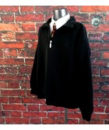 Vintage 80s Fila Men’s 1/4 Zip Pullover Fleece Sweatshirt XL Black - $29.77 CAD