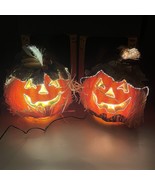 Set 2 Vintage 12” Fiber Optic Pumpkins Color Changing Halloween Jack O L... - $1,217.38 MXN