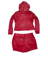 Juicy Couture Velour Hoodie &amp; Shorts Tracksuit SET RED- Size L NEW - $2,350.82 MXN