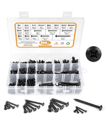 460pc Black Stainless Steel Wood Screws Assortment #4 #6 #8 #10 #12 Self... - $33.84