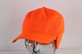 Vtg 90s Streetwear Distressed Quilted Ear Flap Hunting Hat Blaze Orange Medium - £30.50 GBP