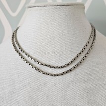 Coro Stylish Double Chain Stainless Steel Necklace 15&quot; MCM Choker - £20.17 GBP