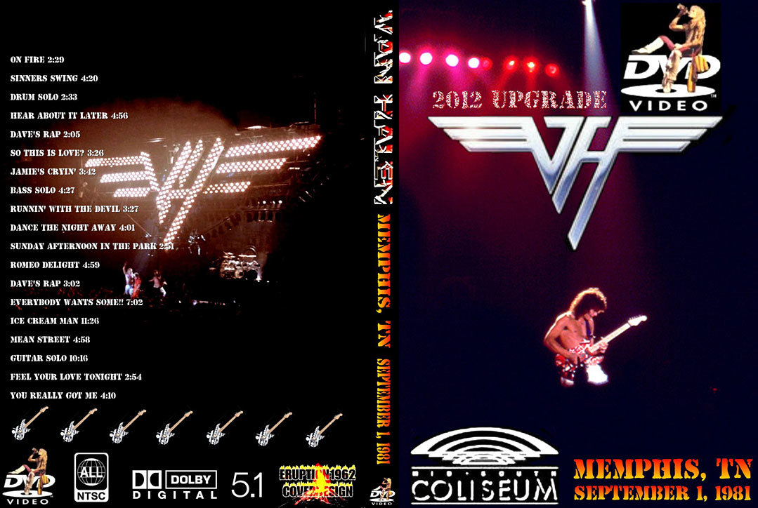 Van Halen Memphis, TN Audience DVD September 1, 1981 Mid-South Coliseum ... - $20.00