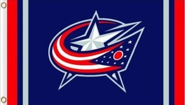 Columbus Blue Jackets Column US Flag 3X5Ft Polyester Digital Print Banner USA - $18.00