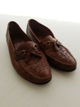 Giorgio Brutini Loafer Shoe Basket Weave Brown Leather Kiltie Tassel Size 11 D - £23.59 GBP