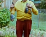 Old man in Yellow Shirt and Bucket Hats Holding Up Geoducks 35mm Slide C... - $12.82