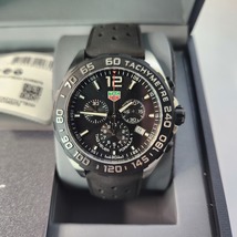 USED Tag Heuer Formula 1 Chronograph Black Dial Rubber Band Mens Watch 43mm - £639.48 GBP