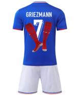 Soccer Uniform 7 French Jersey suit Men Kids 2425 Antoine Griezmann Shir... - £38.21 GBP