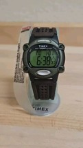 Men&#39;s TIMEX Expedition Digital LCD Green Dial Watch Brown Leather Strap T48042 - £20.61 GBP