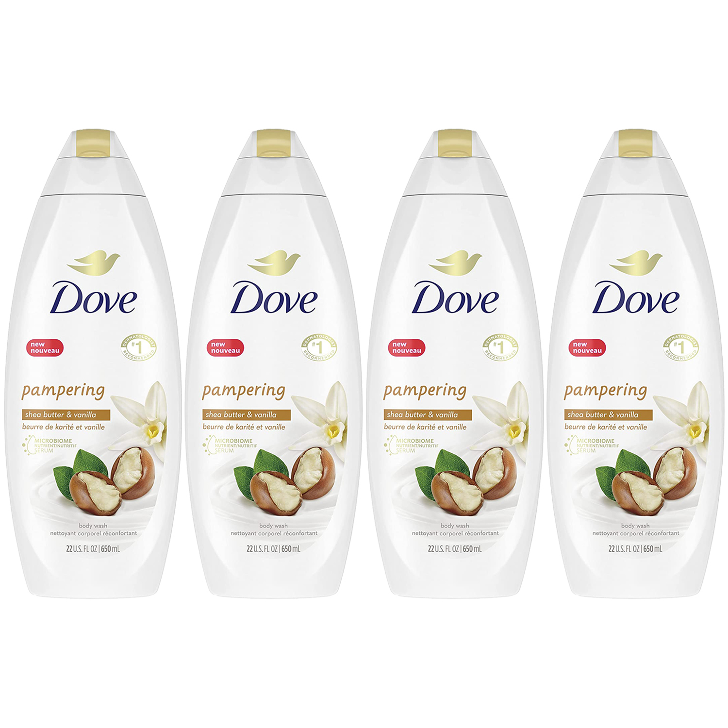 4-New Dove Body Wash for Dry Skin Shea Butter with Warm Vanilla Cleanser That Ef - $65.99
