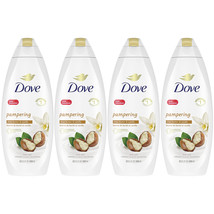 4-New Dove Body Wash for Dry Skin Shea Butter with Warm Vanilla Cleanser... - £51.62 GBP