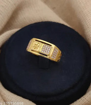 CZ/American Diamond Gold plated Men Gents Engagement Valentines gift Ring - $24.30