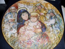 Edna Hibel -Christmas Plate 1988- The Adoration of the Shepherds ORIGINAL - £51.42 GBP