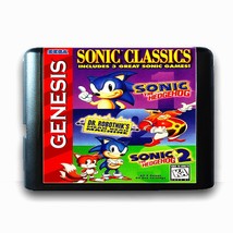 Sonic the Hedgehog 1 2 3 for Sega Genesis Mega Drive Classic Tails Robotnik Rare - £19.51 GBP+