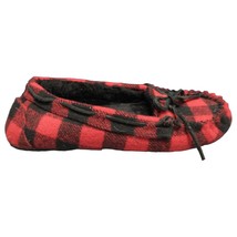 Minnetonka Moccasin Slippers Women Size 7 Red Black Trapper Plaid Faux F... - $18.49