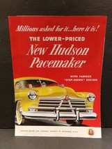 The Lower-Priced Hudson Pacemaker Sales Brochure 1950 - $67.49