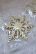 Dept 56 Gold Glitter Snowflake Christmas Ornament Set Of 6 Brand New 6.5 Inches - £27.10 GBP