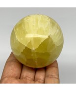 0.85 lbs,2.5&quot;(63mm) Lemon Calcite Sphere Gemstone,Healing Crystal,B260951 - £24.76 GBP