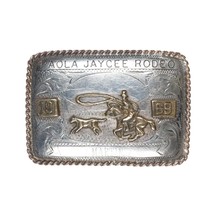 1969 Western Silversmiths Vista CA Sterling Paola Jaycee Rode Belt Buckle - $247.50