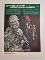 1977 Print Ad Bear Compound Hunting Bows Hunter in Camo Grayling,MI - $11.68