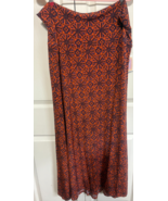 LULAROE 3XL Orange &amp; Blue Geometric Floor Length Maxi Skirt NEW - $14.85