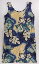 Vintage Jams World Dress Cobalt Blue Hibiscus Hawaii Passport Tropical Size XL - £36.95 GBP