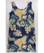 Vintage Jams World Dress Cobalt Blue Hibiscus Hawaii Passport Tropical S... - £36.26 GBP