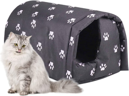 Fhiny Stray Cats Shelter, Waterproof Outdoor Cat House Foldable Warm Pet Cave fo - £27.54 GBP