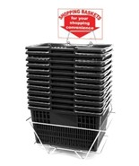 NEW 12 Standard Shopping Baskets - Chrome Handles - Metal Stand and Sign... - €90,01 EUR