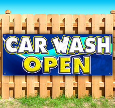 CAR WASH OPEN Advertising Vinyl Banner Flag Sign 15&quot; 18&quot; 24&quot; 40&quot; 52&quot; - £15.91 GBP+