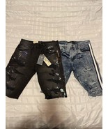 Jordan Craig 2 Pair Shorts Men 32 Paint Splatter Denim Y2K Grunge Legacy... - $29.69