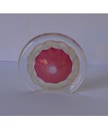 Paperweight-Vintage Art Glass Clear Domed Shape Paperweight with Layered... - $35.00