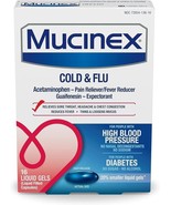 Mucinex Cold &amp; Flu High Blood Pressure Liquid Gels, 16 ct Exp 05/2026+ - $457.39 MXN