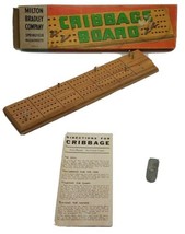 Wooden Cribbage Board Game Springfield Mass Vintage Milton Bradley 4626 ... - £7.77 GBP