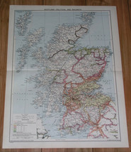 1940 Vintage Wwii Map Of Scotland Railways Railroads Rail Transportation - £25.47 GBP